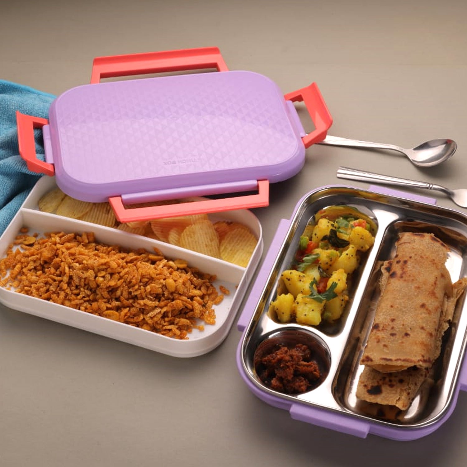 5364 Break Time Lunch Box Steel Plate Multi Compartment Lunch Box Carry To All Type lunch In Lunch Box & Premium Quality Lunch Box ideal For Office , School Kids & Travelling Ideal DeoDap 5364 Break Time Lunch Box Steel Plate Multi Compartment Lunch Box Carry To All Type lunch In Lunch Box & Premium Quality Lunch Box ideal For Office , School Kids & Travelling Ideal DeoDap